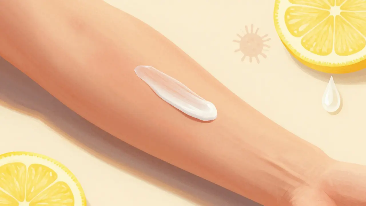 Přímo na opálené paži se jemně nanáší krém Bepanthen Plus.