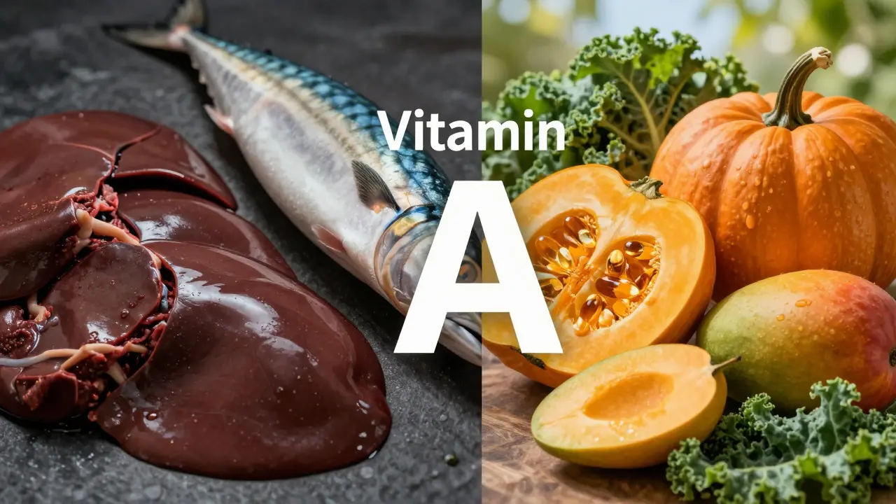 Srovnání živočišných a rostlinných zdrojů vitamínu A