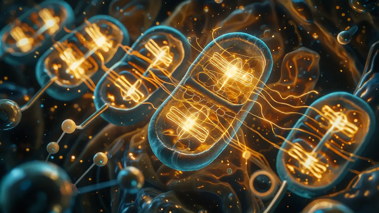 Grafické znázornění buněčné energie a interakce vitamínů v těle