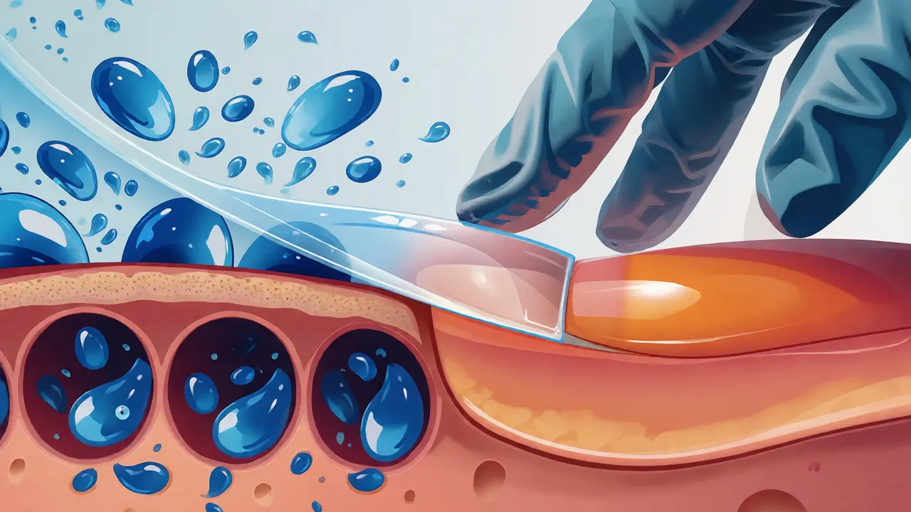 Ilustrace vlivu vody na strukturu nehtu a odlupování gelu